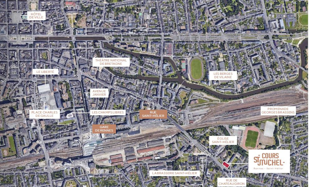 plan de situation résidence neuve cours saint-michel à Rennes