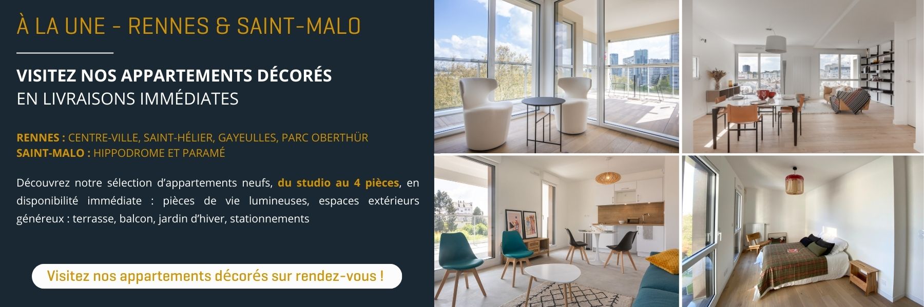 Appartements neufs en livraison immédiate à Rennes et Saint-Malo