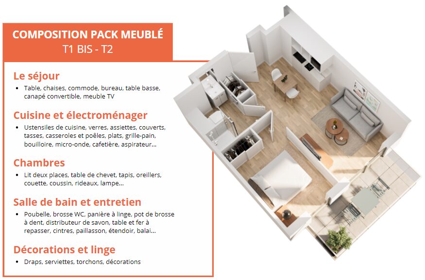 pack meublé T2