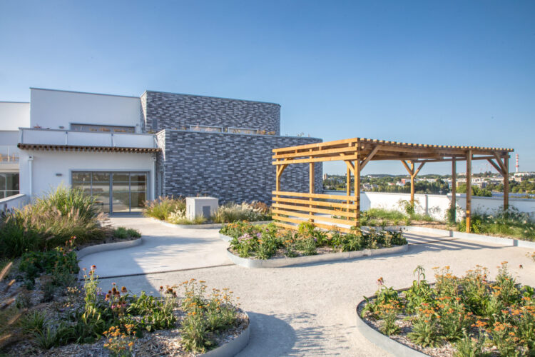 Terrasse commune de la résidence L'oasis