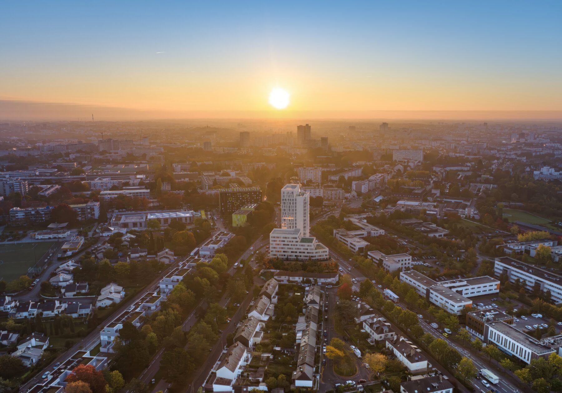 Vue aérienne résidence Lumières Rennes